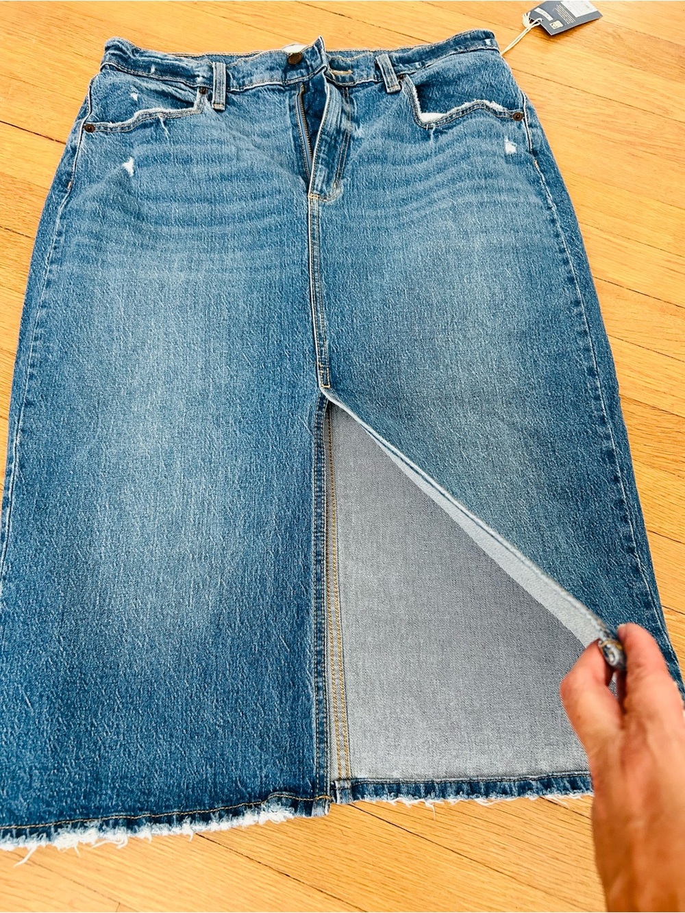 Universal Thread Blue Straight-Leg Denim Skirt